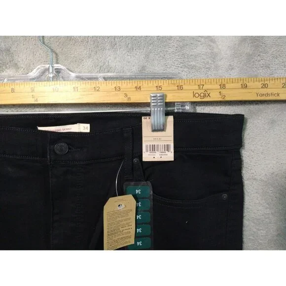Levis 311 Jeans Womens 34x30 Black Denim Shaping Skinny Mid Rise Stretch - Picture 3 of 10